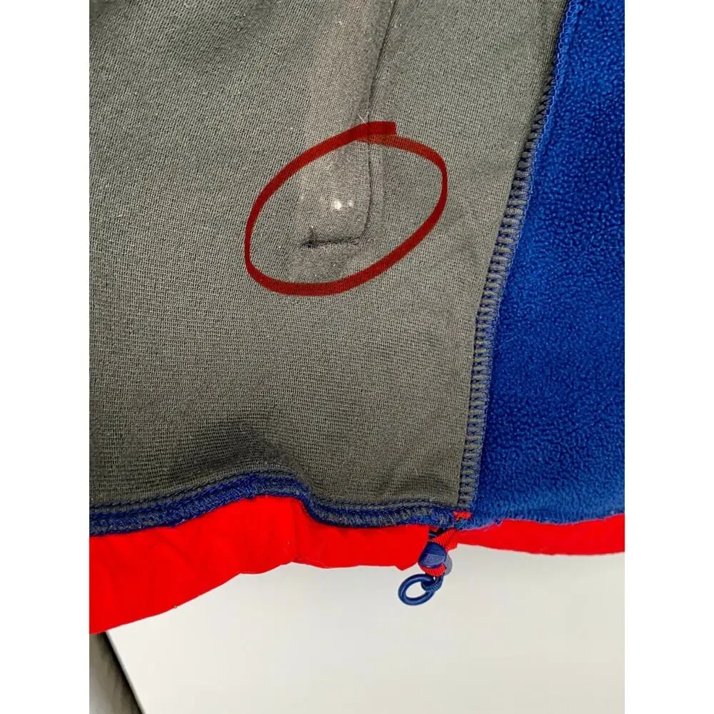 USA Olympics 2014 Sochi RU/14 The North Face Denali Jacket Blue Red Fleece Med
